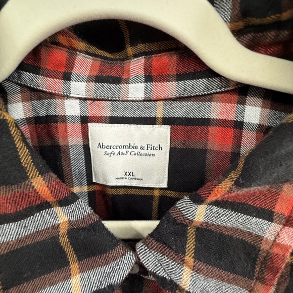 Abercrombie & Fitch Soft‎ A&F Plaid Flannel Shirt XXL – Oversized Fall Layering - Picture 2 of 4